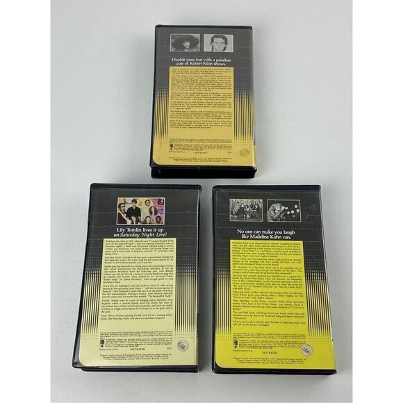 Vtg Saturday Night Live Blockbuster Video Sticker VHS Tapes Clamshell Set of 3 E - Picture 2 of 11